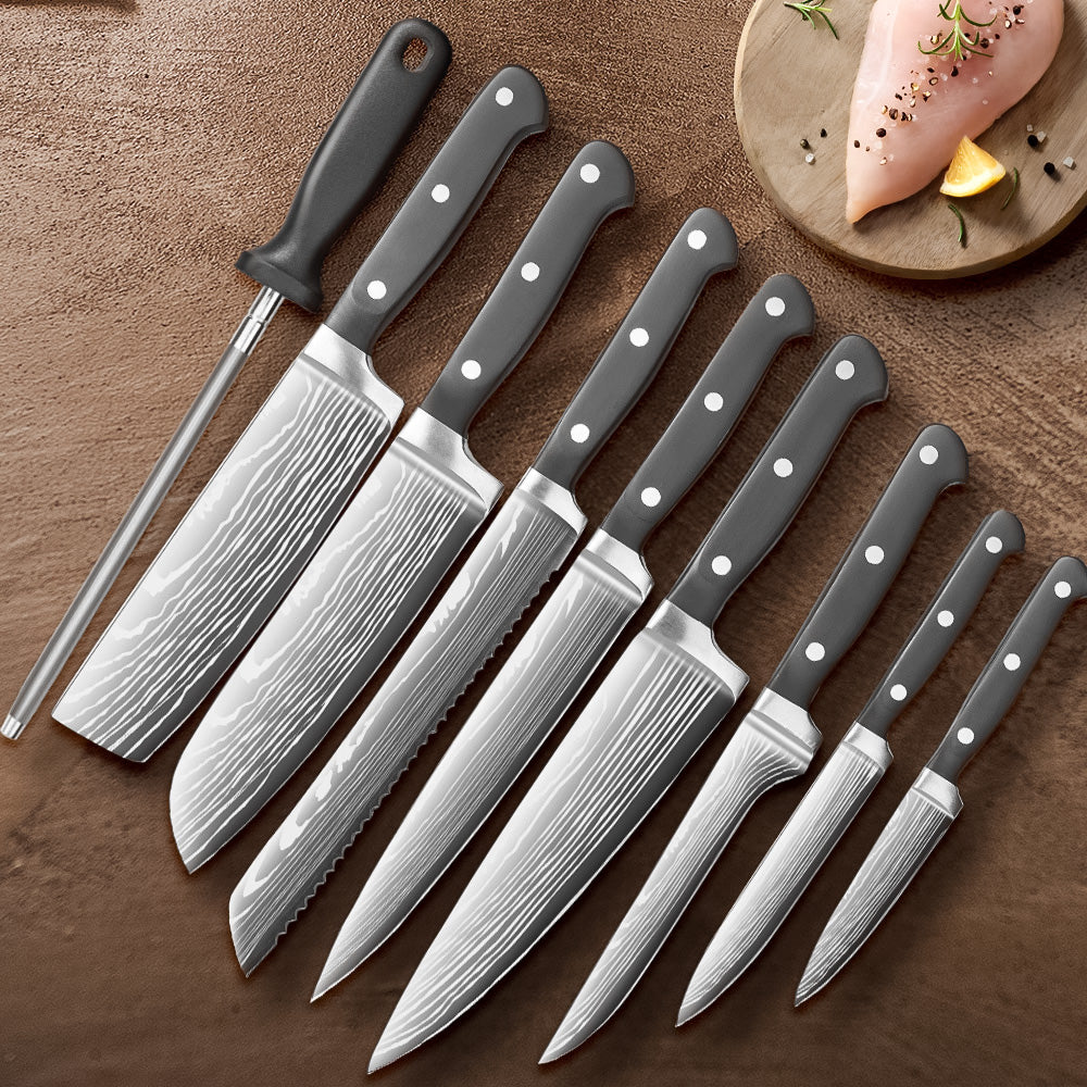 Image of Kitchen Knife set with Sharpener