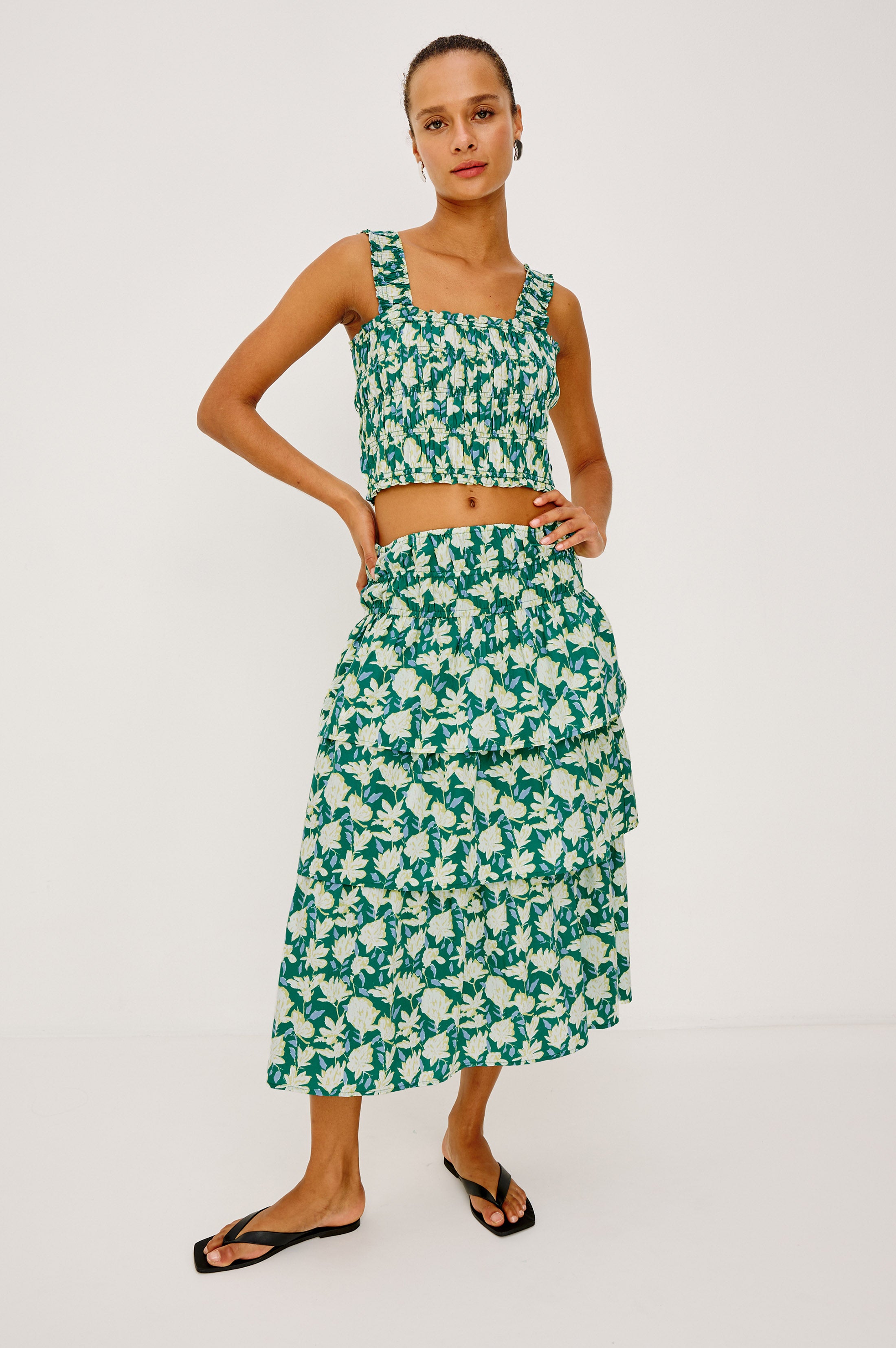 Image of BELLE SKIRT - GREEN MAYFLOWER