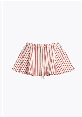 Striped Stretch Cotton Micro Skort