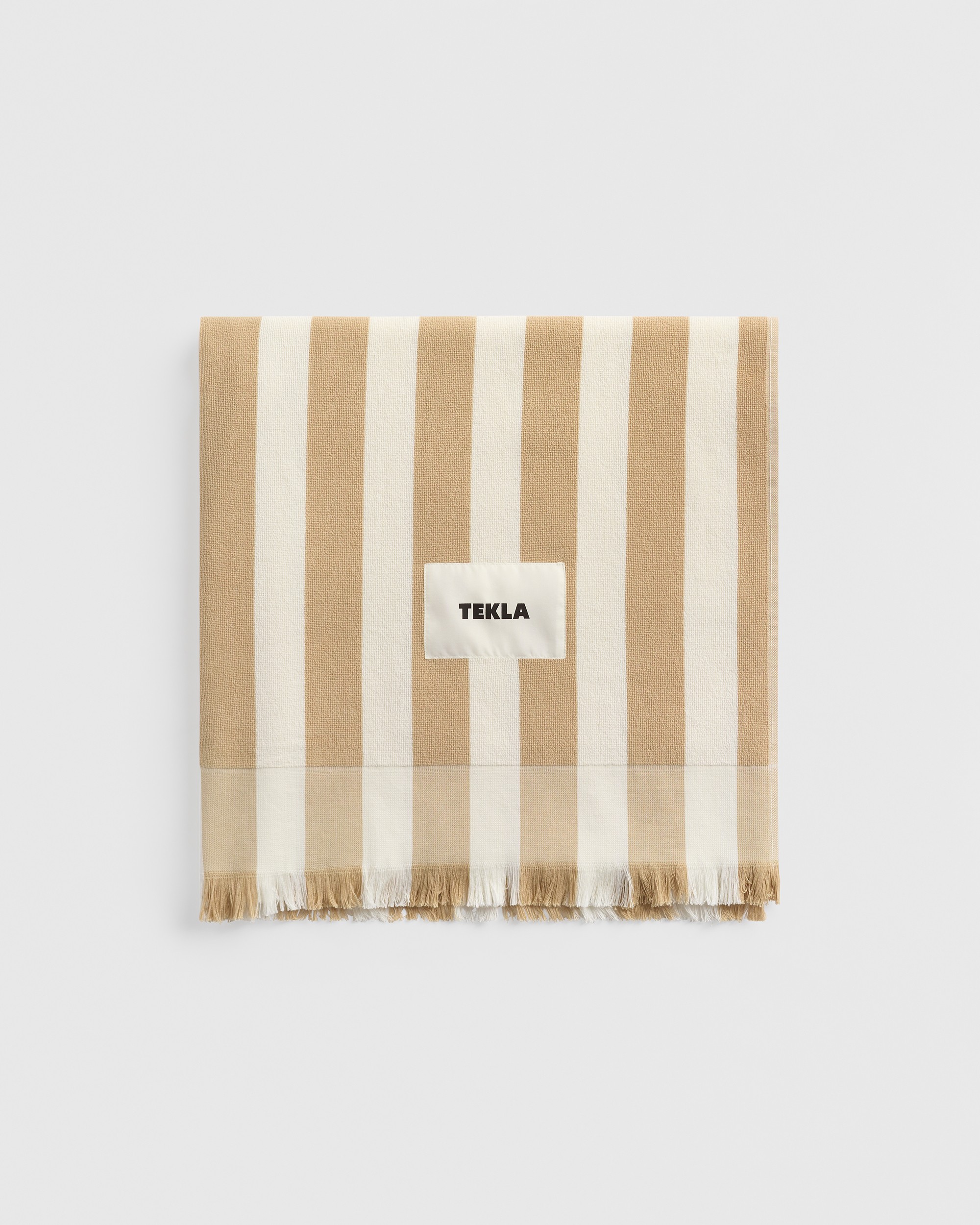 Almond Stripes Terry beach towel