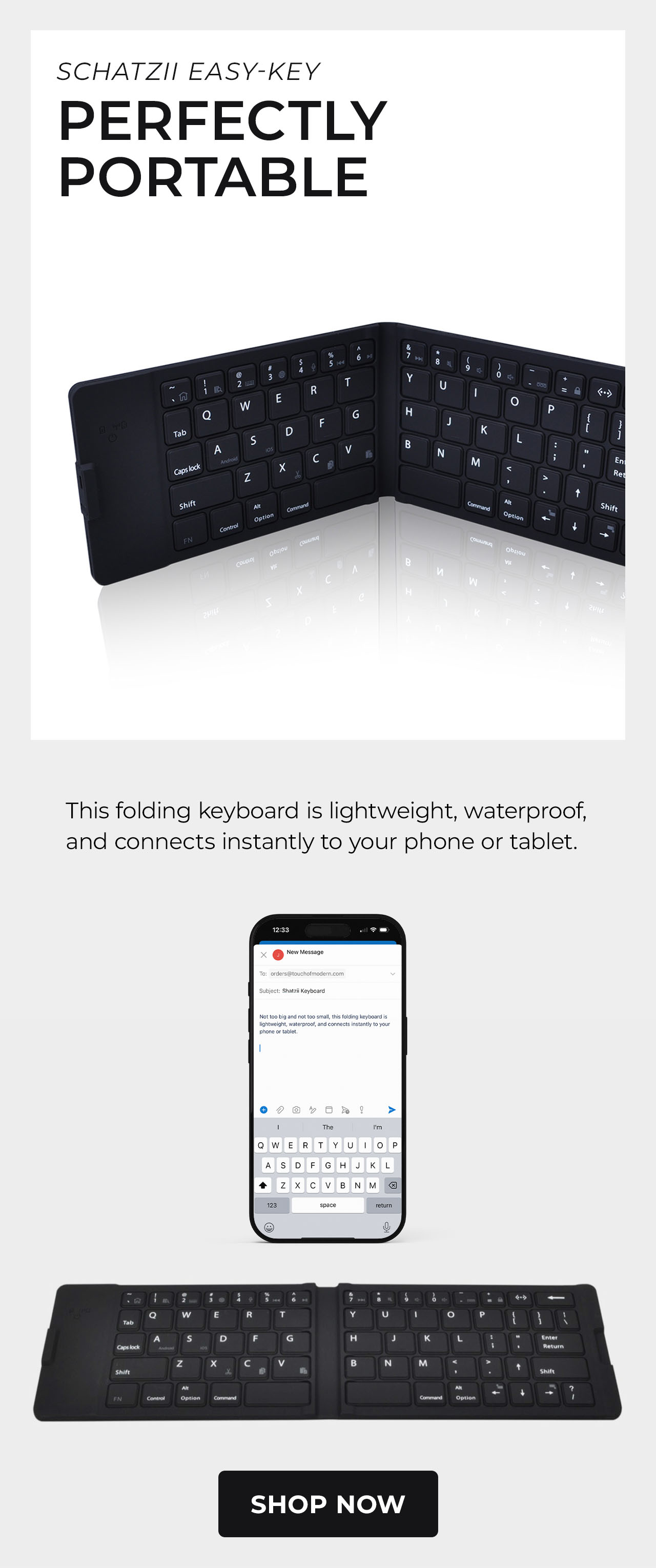 Easy-Key: Wireless Waterproof Folding Keyboard