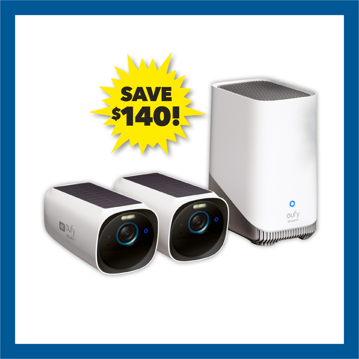 Eufy Cam 3 S330 4K Wireless Smart Security Camera - 2 Pack with HomeBase3