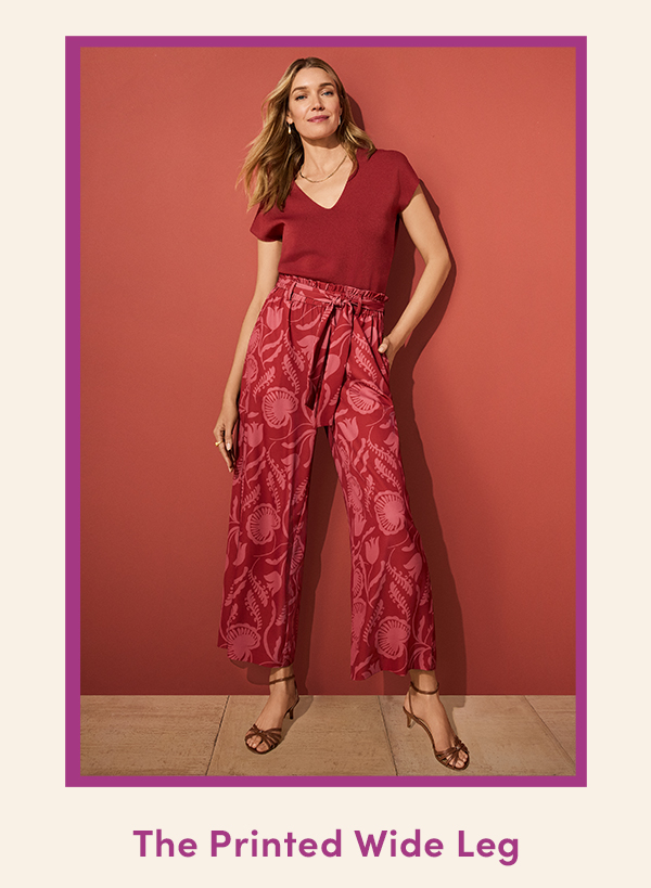 printed wide leg