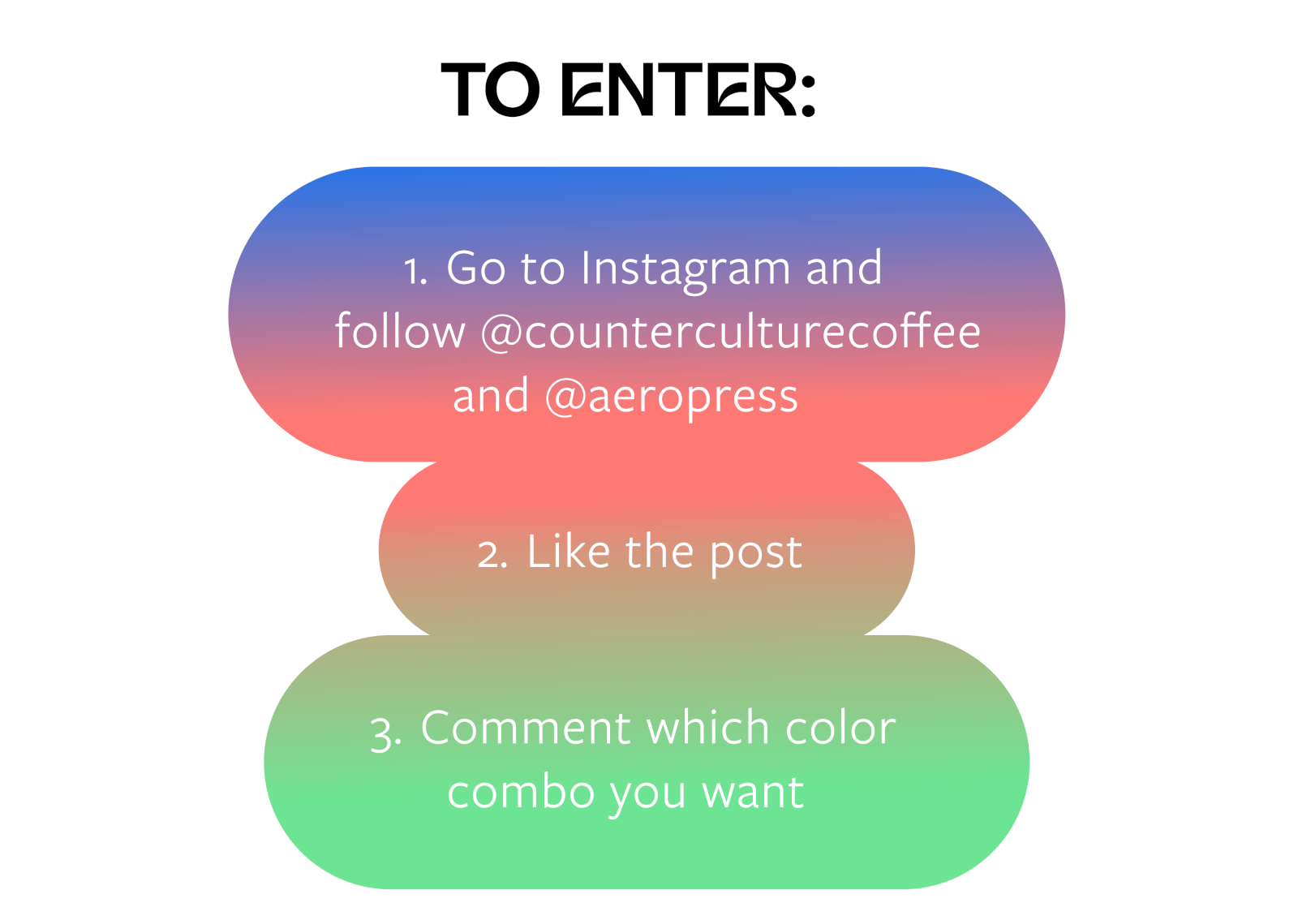 To enter: 1. Follow @counterculturecoffee and @aeropres 2. Like the post 3. Comment which color combo you want