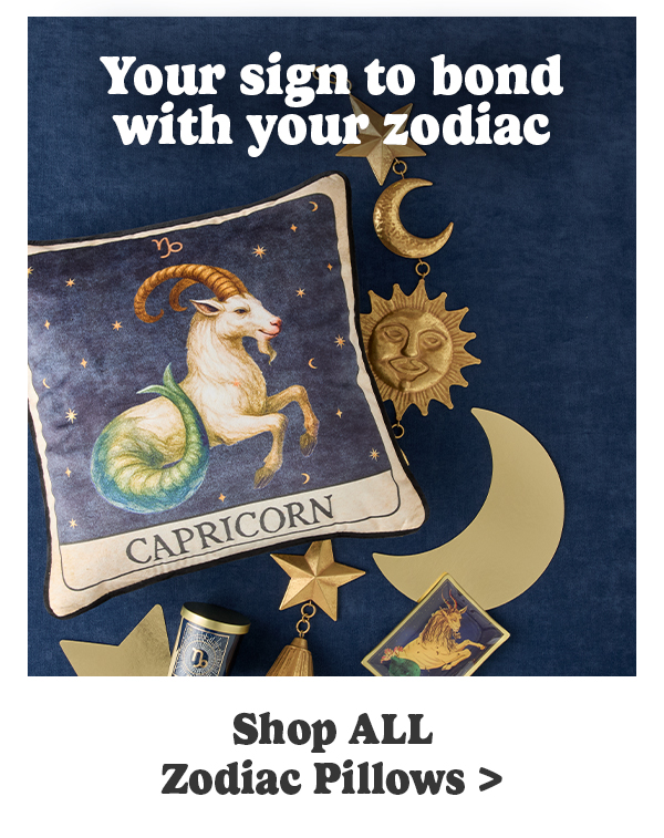 Your sign to bond with your zodiac Zodiac Pillows Shop ALL Zodiac Pillows >
