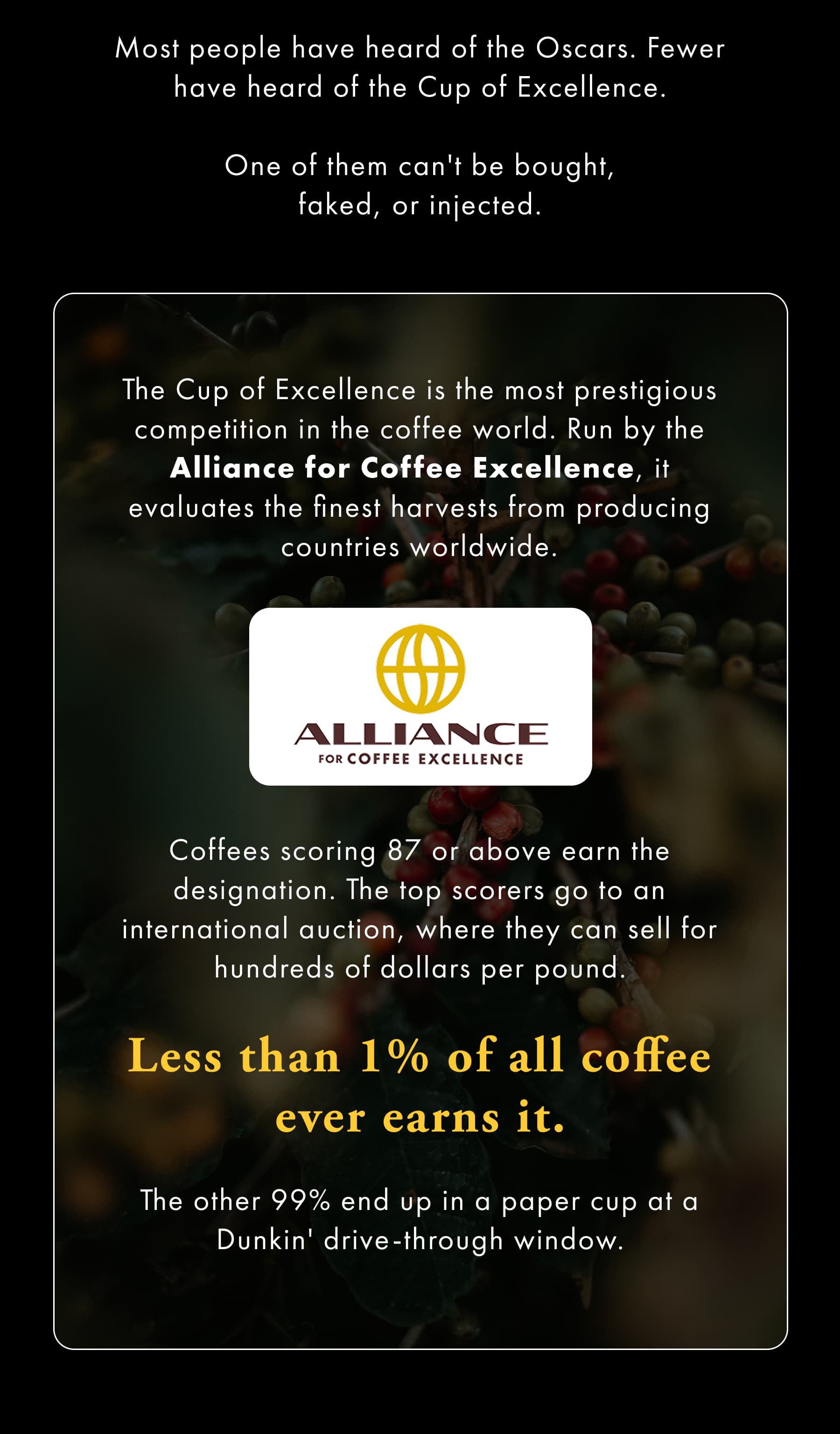 The cup of Excellence
