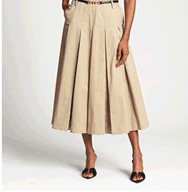 Mixed Media Pleated Midi Dress