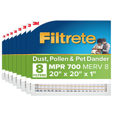 Filtrete Air Filter, MPR 700 MERV 8, Dust, Pollen and Pet Dander Filter, 8-Pack
