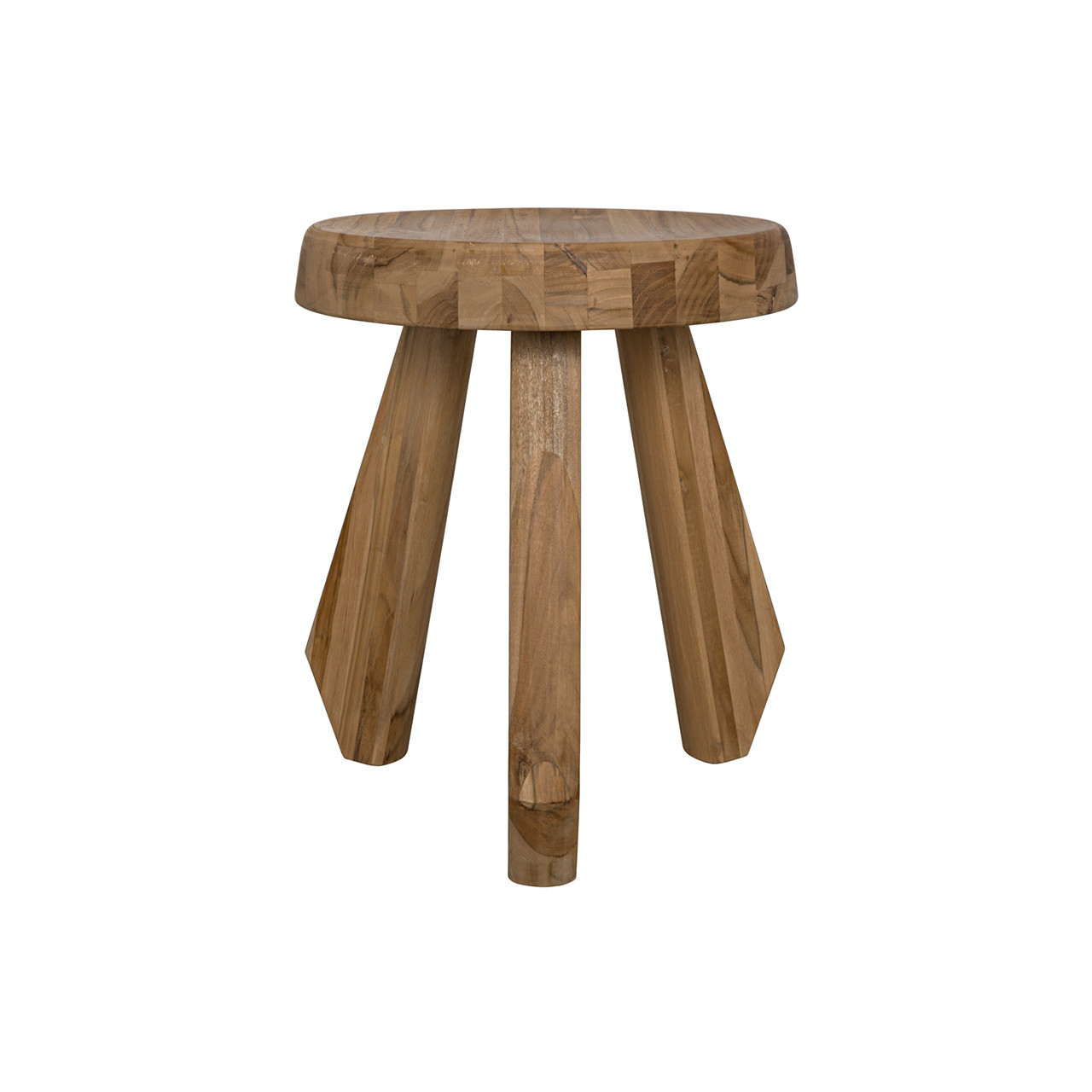 Image of Priam Clear Coat Wooden Teak Stool