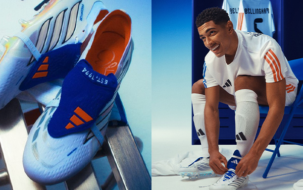 images of Jude Bellingham and the cleat on a bench
