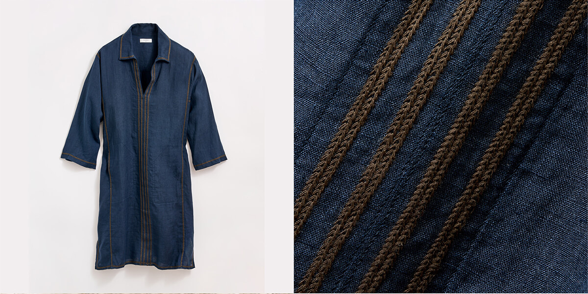 Linen Chainstitch Tunic Dress