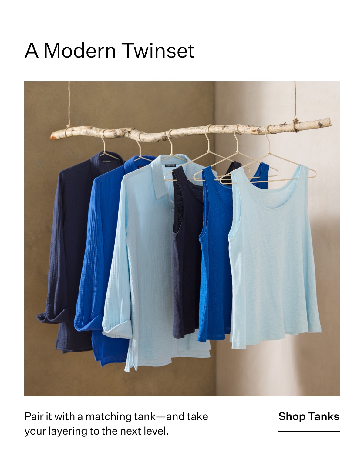 A Modern Twinset. Pair it with a matching tank - and take your layerng to the next level. Shop Tanks.