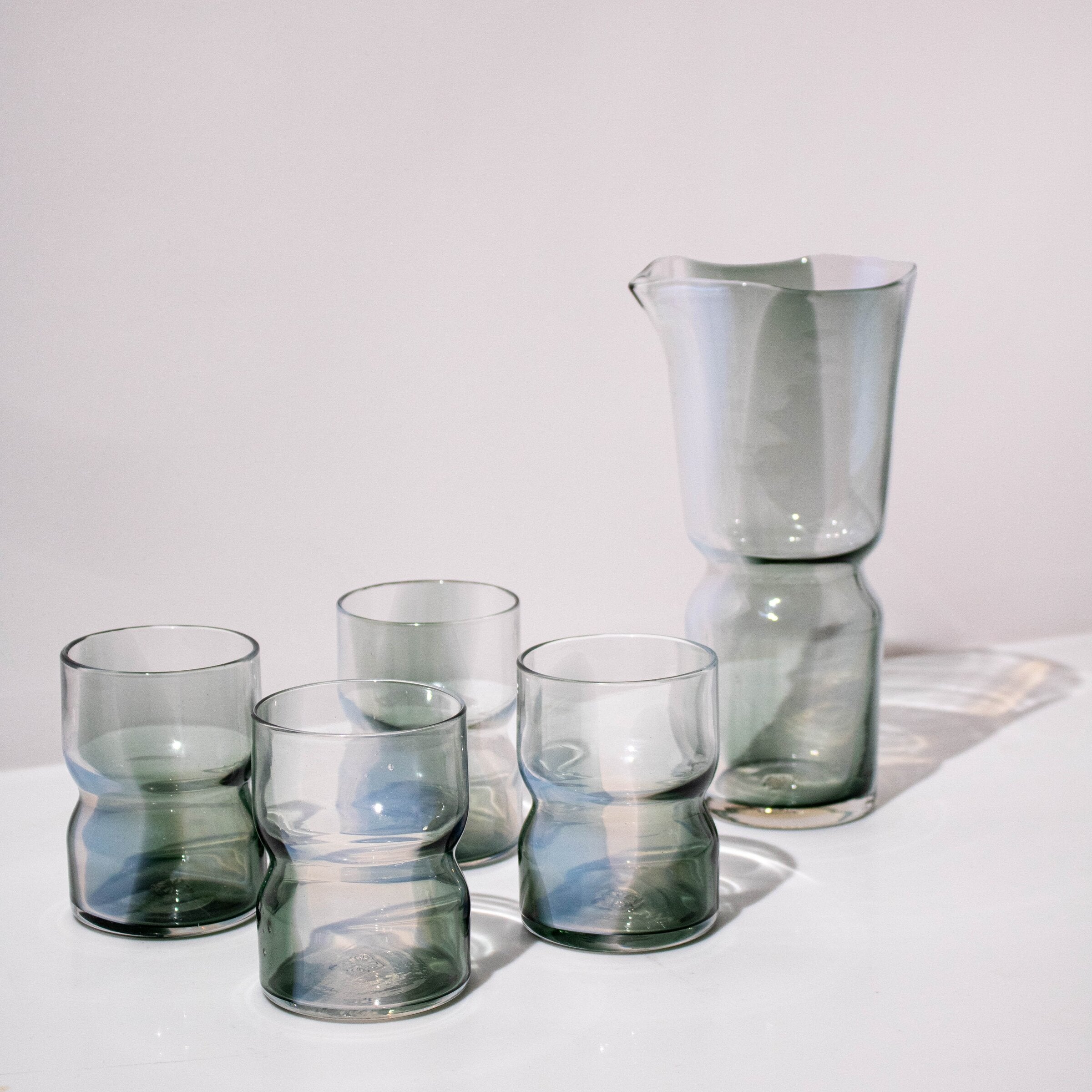 Image of Carpo Cup and Carafe - Smokey Blue, Cup and Carafe Set