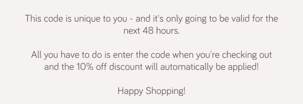 Code only valid for 48 hours