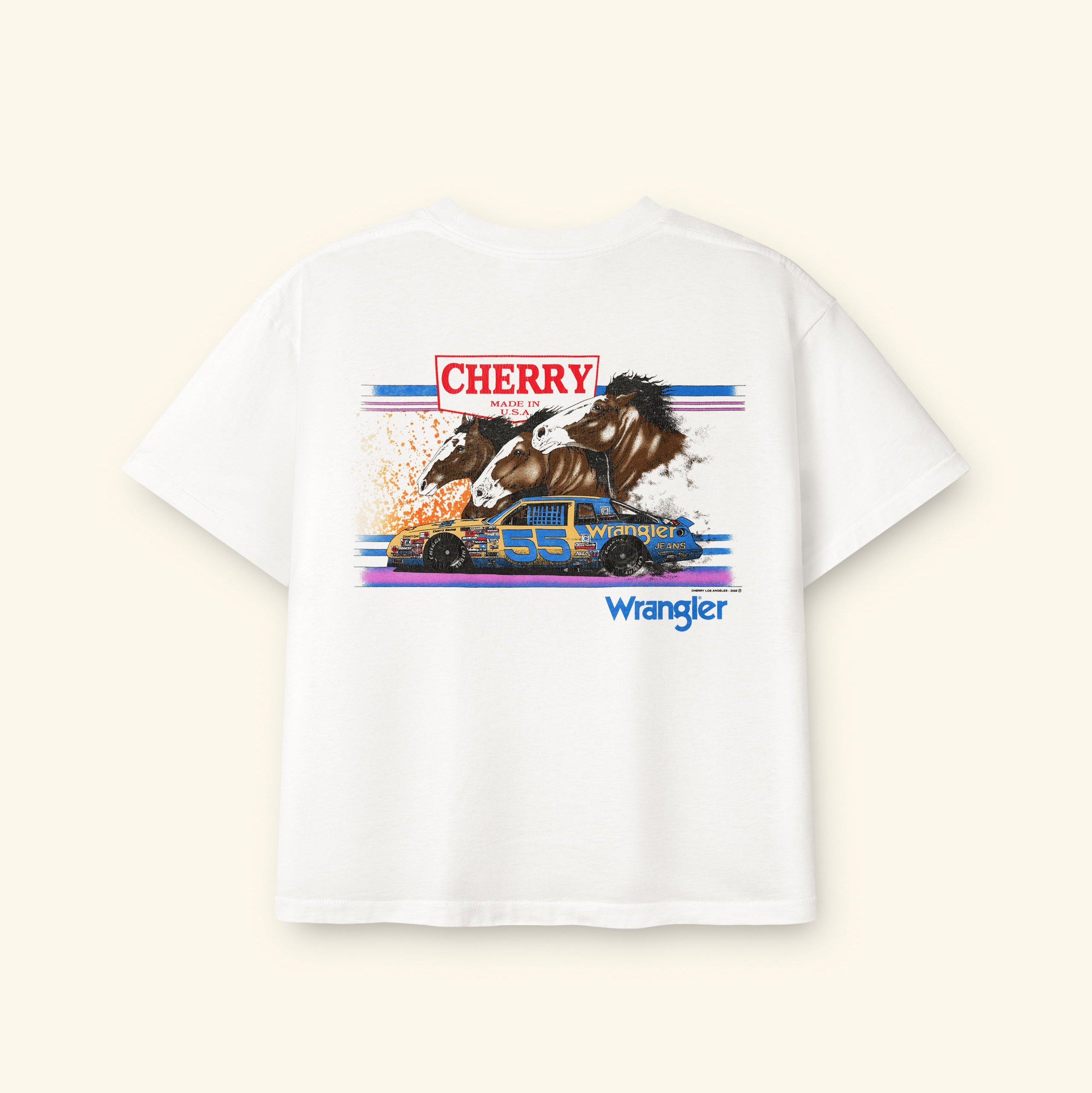 Image of Cherry x Wrangler Horsepower Pocket Tee (Cream)