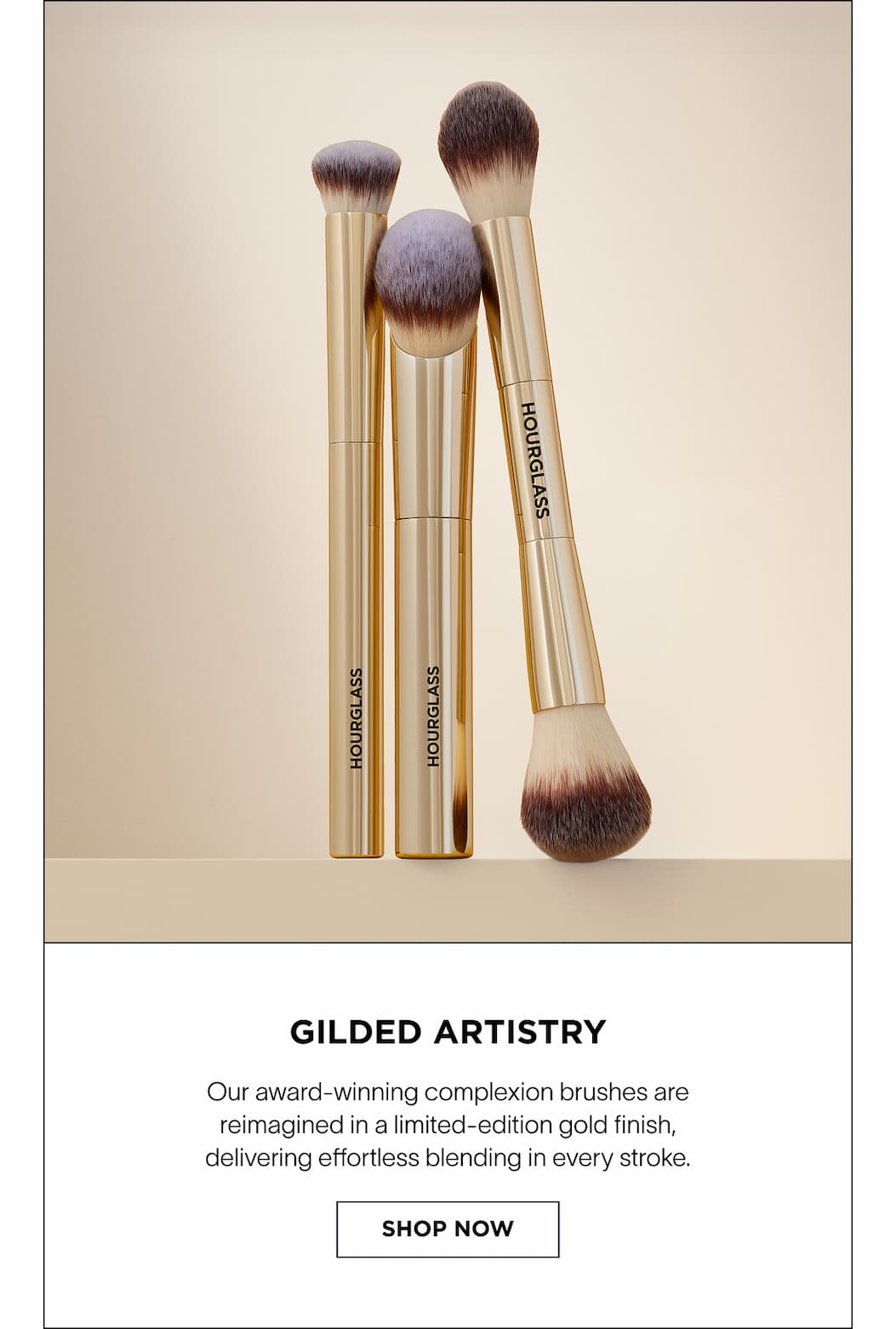Complexion Brushes in Limited Edition Gold Finish