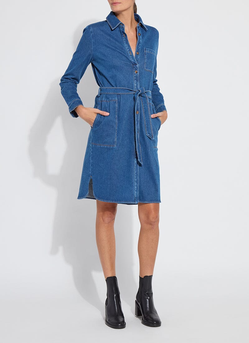 Image of Knit Denim Schiffer Dress