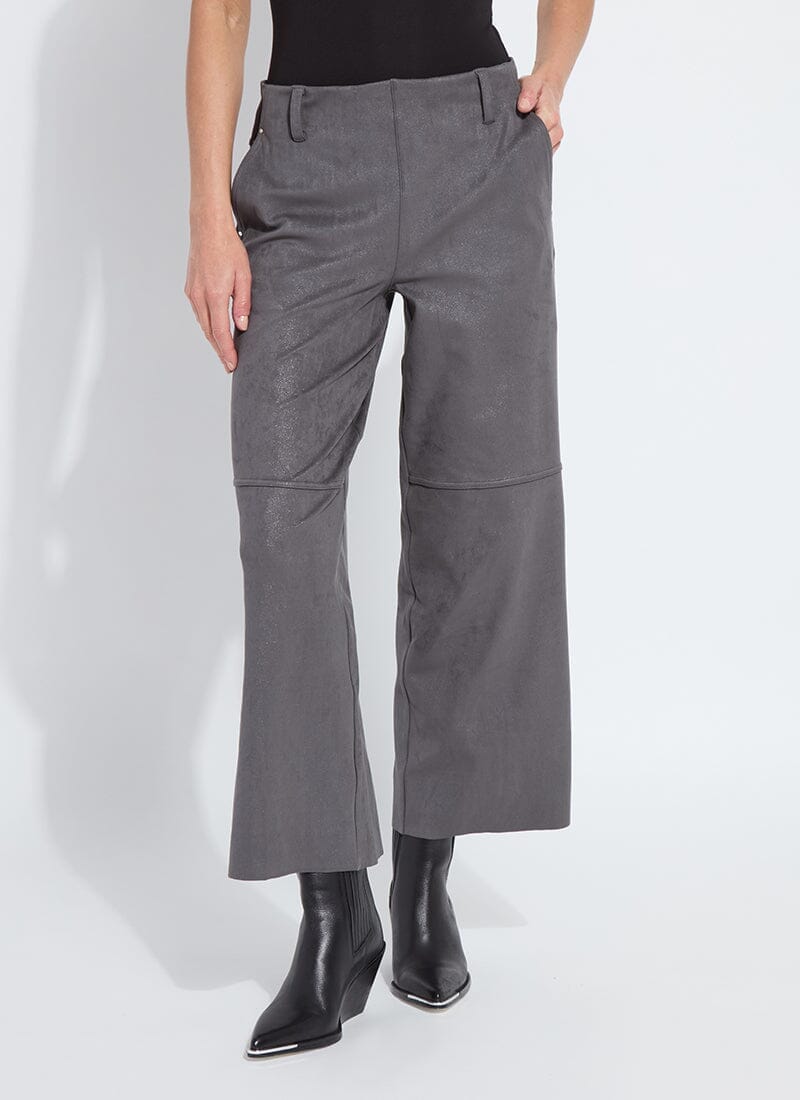 Image of Amina Patent Foil Vegan Suede Pant (28" Inseam)