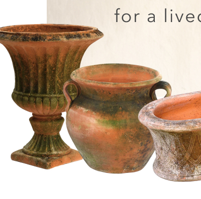 Elle Aged Terracotta Urn Outdoor Planter