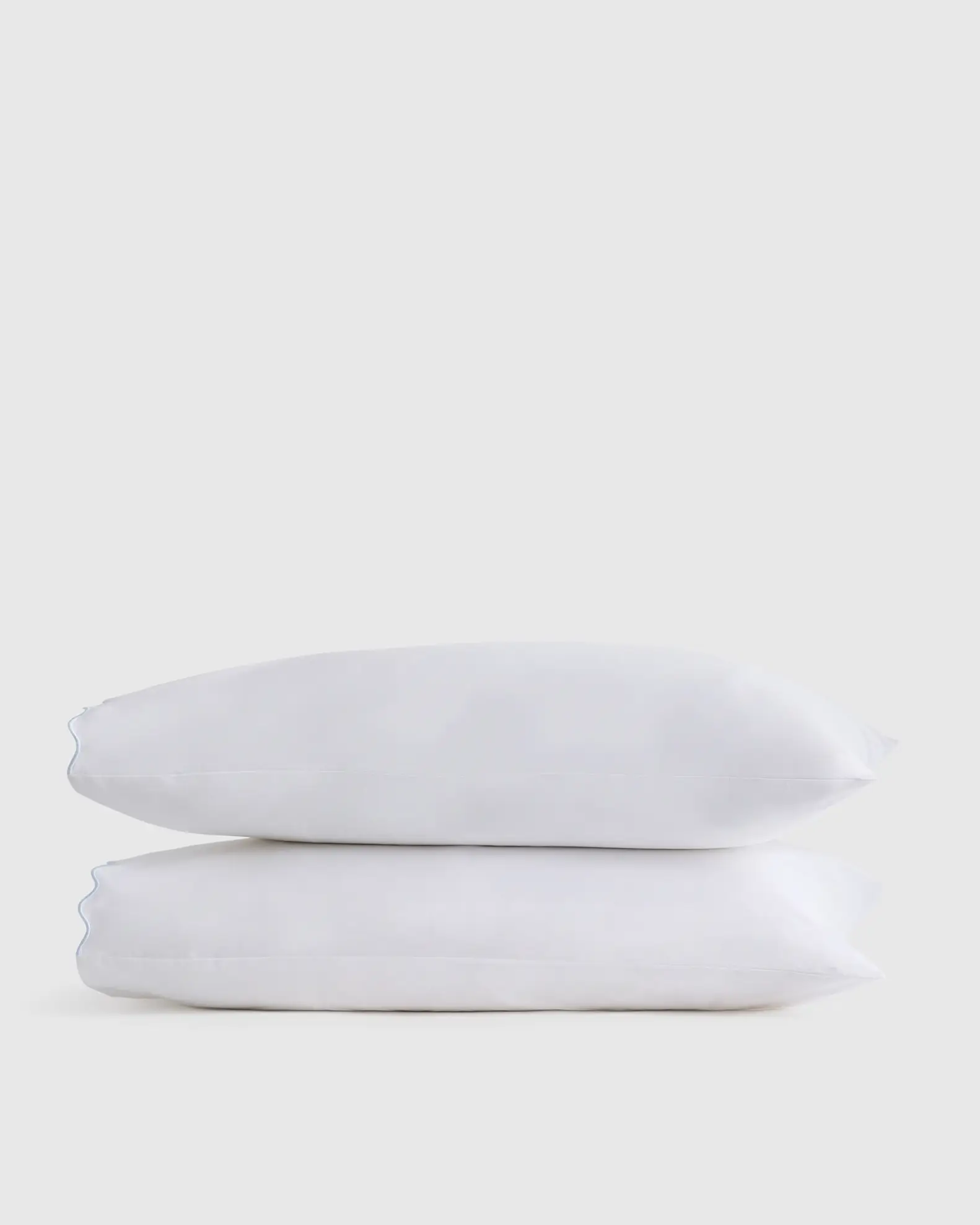 Organic Crisp Percale Scallop Pillowcase Set