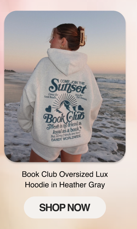 Book Club Oversized Lux Hoodie in Heather Gray