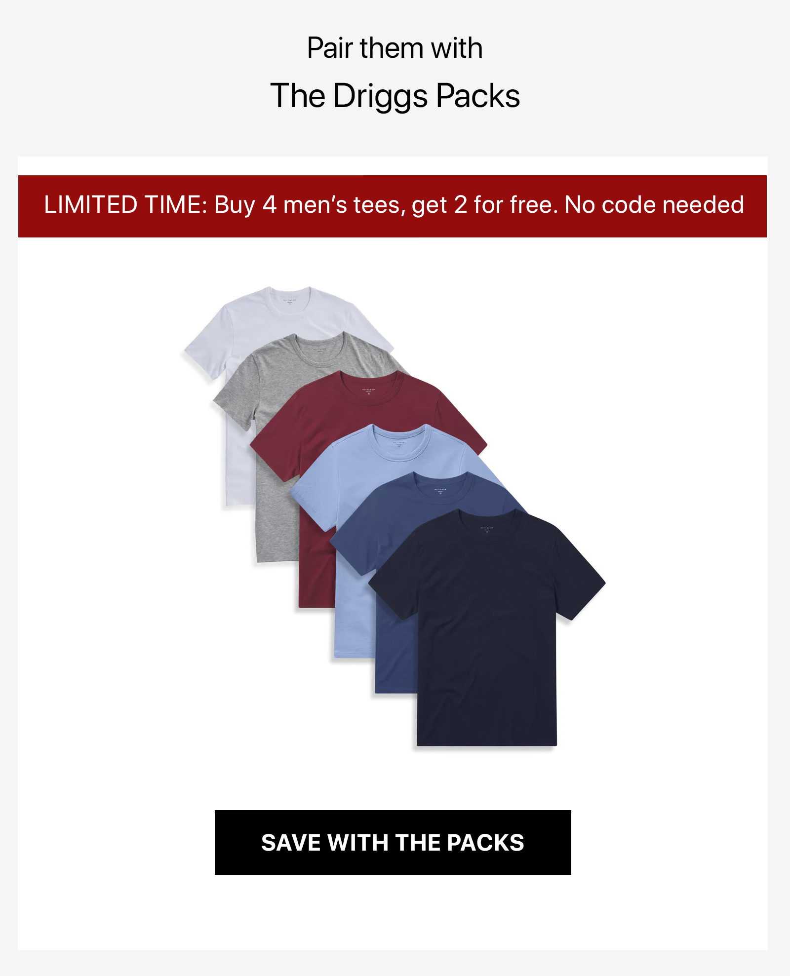 Classic Crew Driggs Tee Packs