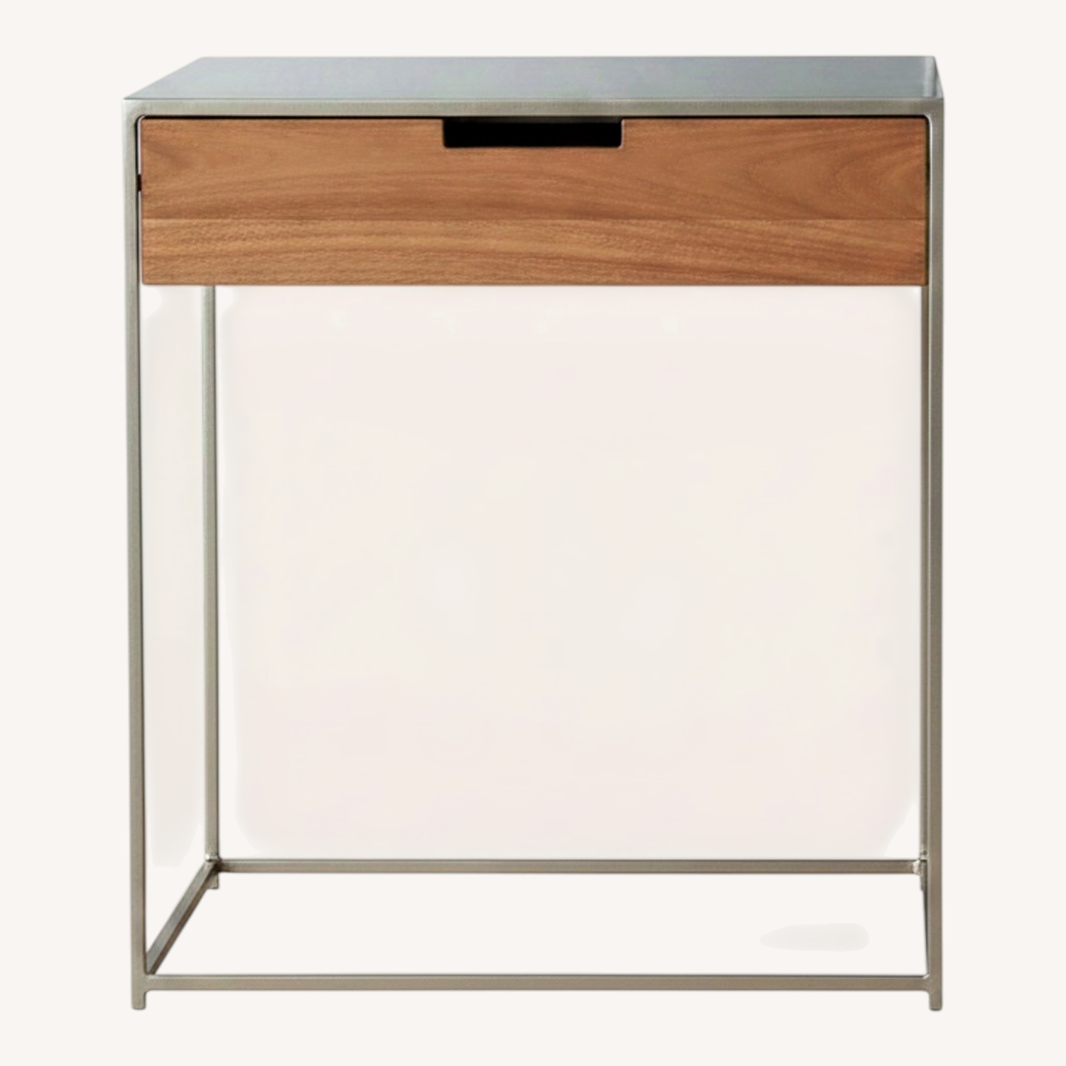 Image of CB2 Audrey Light Gray Metal Side Table