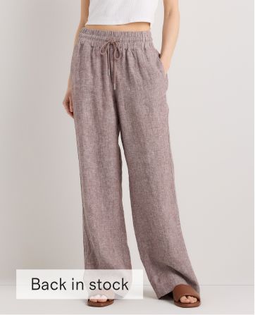 100% European Linen Wide Leg Pants