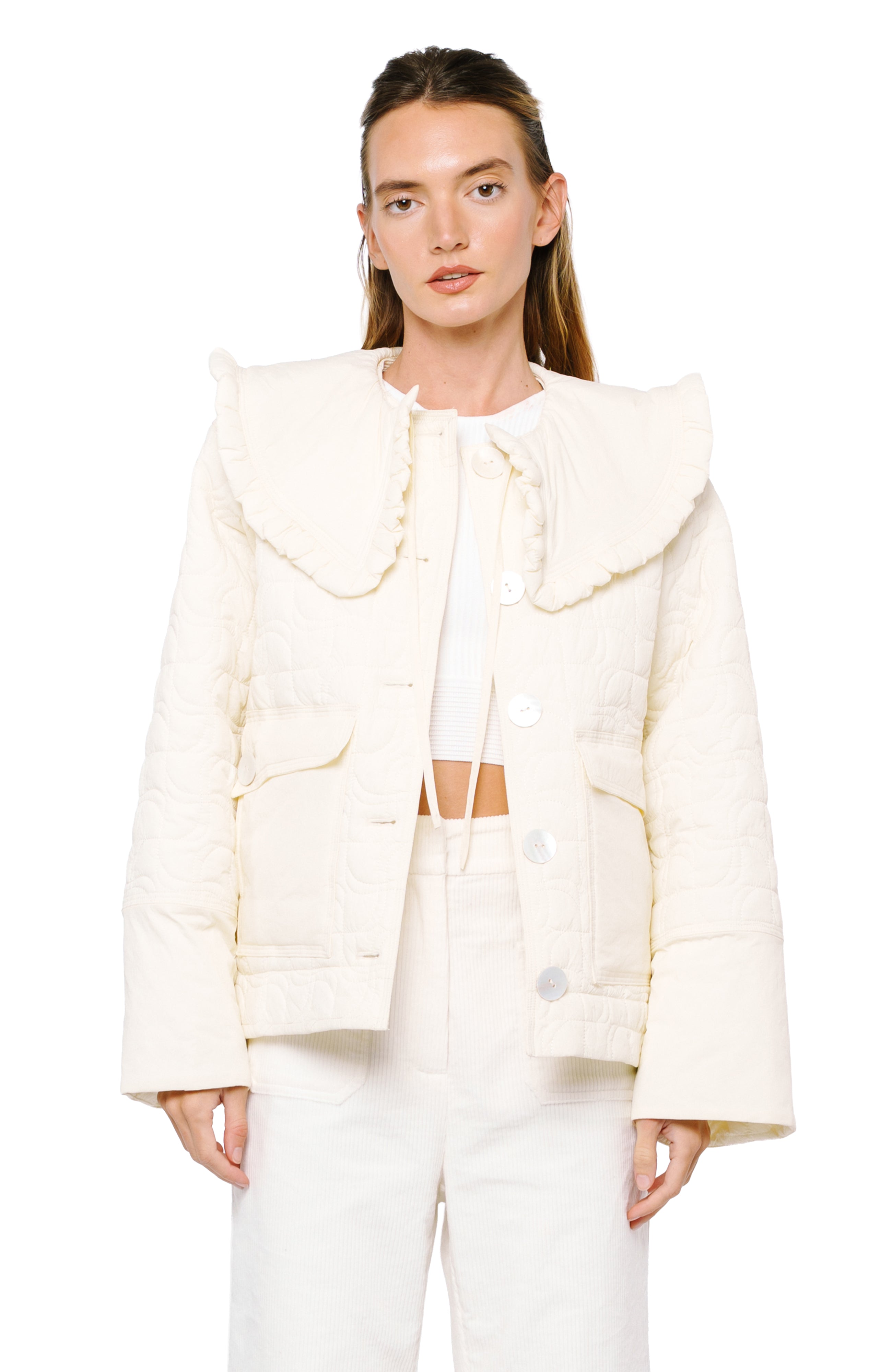 Image of Laufey Wide Collar Puffer Jacket