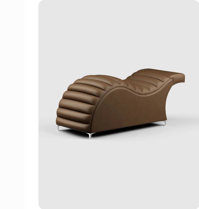 Plush + Oak Edda Cloud curved beauty bed in brown.