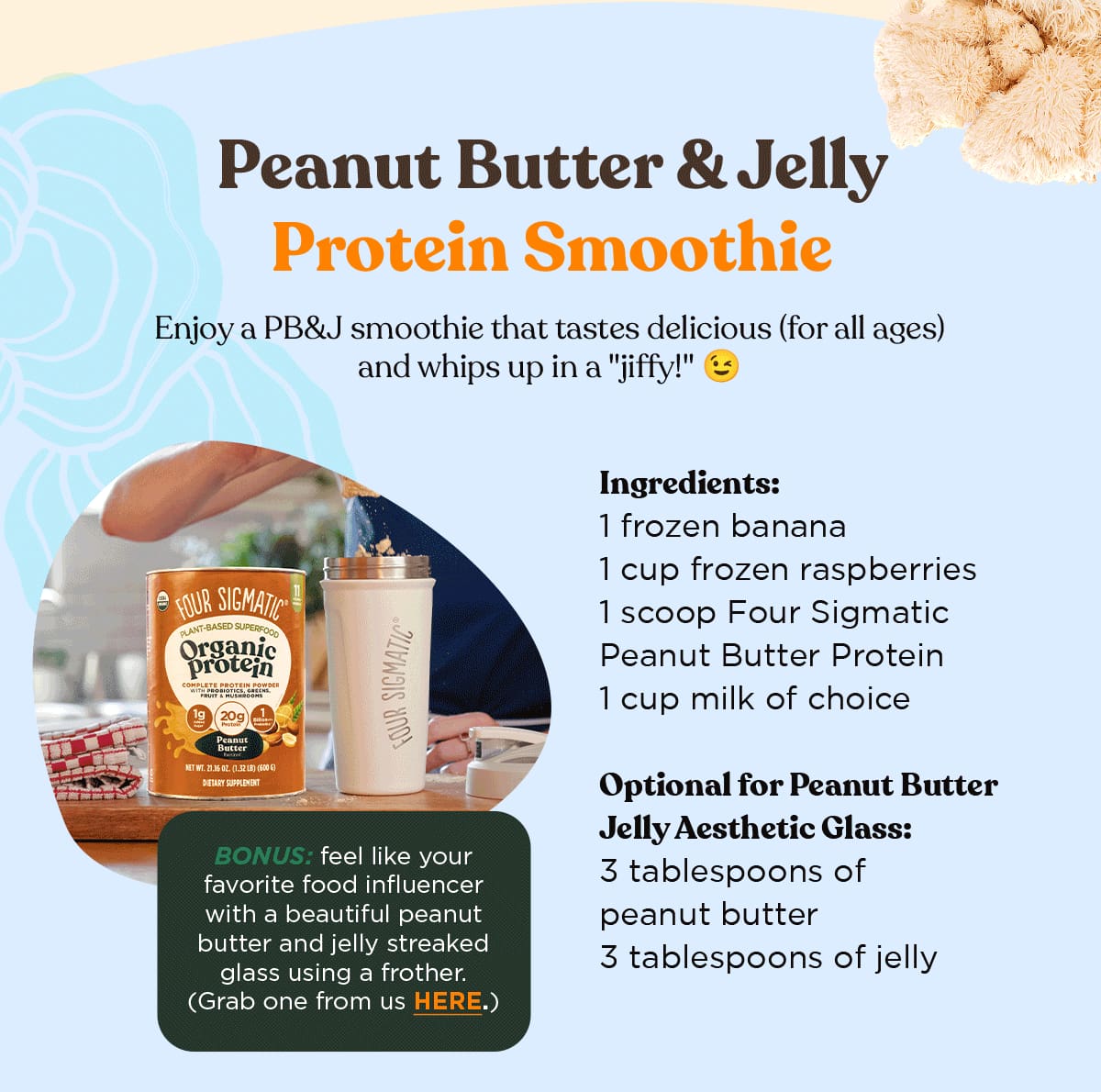 Peanut Butter & Jelly Protein Smoothie Recipe