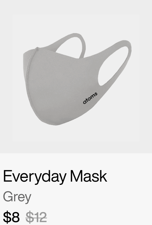 Shop Now – Everyday Mask: Gray – $8