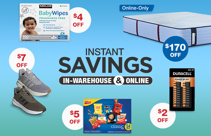 Member Only Savings in Warehouse and online
