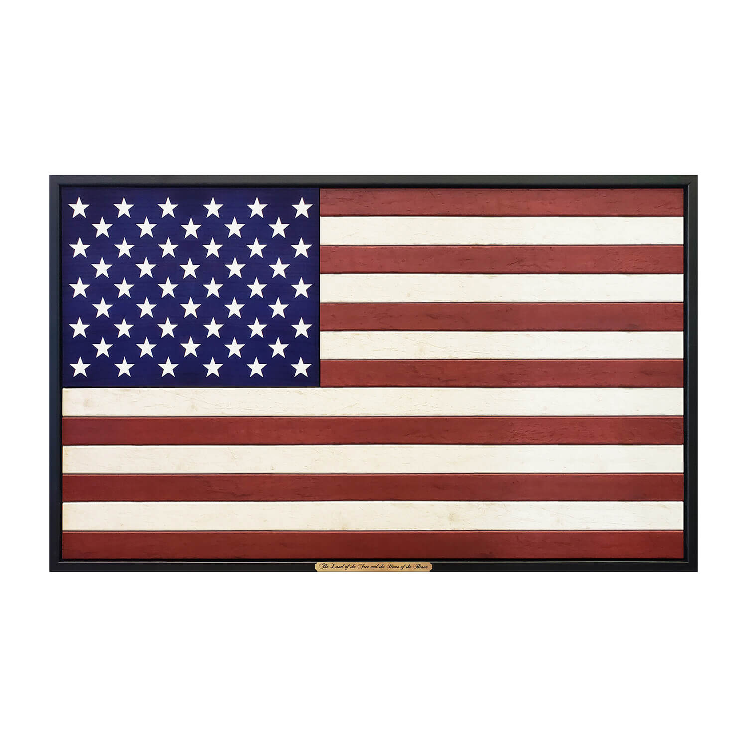 American Flags on Wood