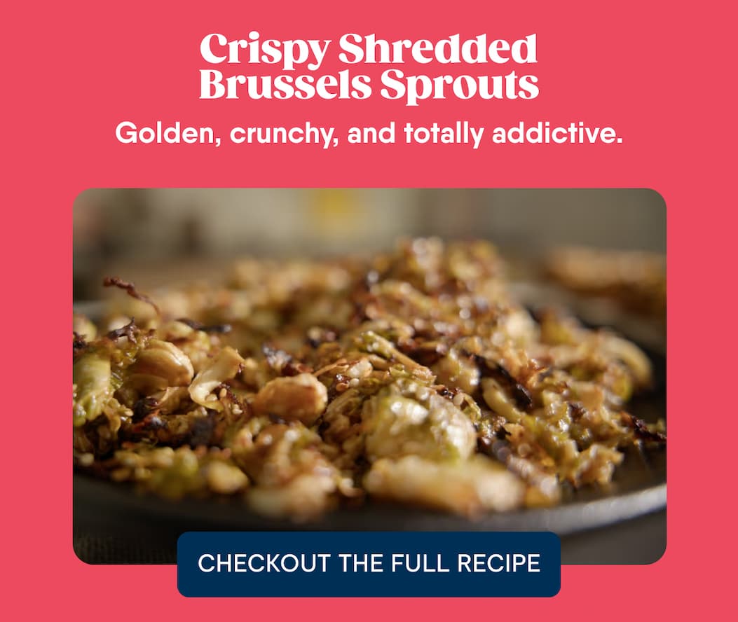 Crispy Shredded brussels Sprouts. Golden, Crunchy, And Totally Addictive. Checkout The Full Recipe