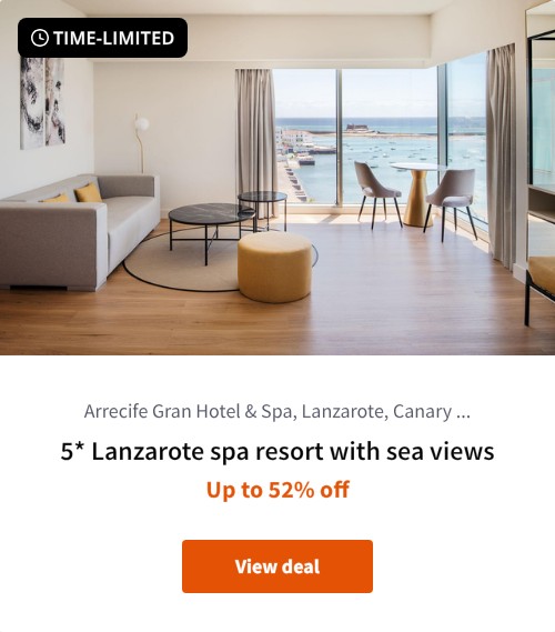 5* Lanzarote spa resort with sea views