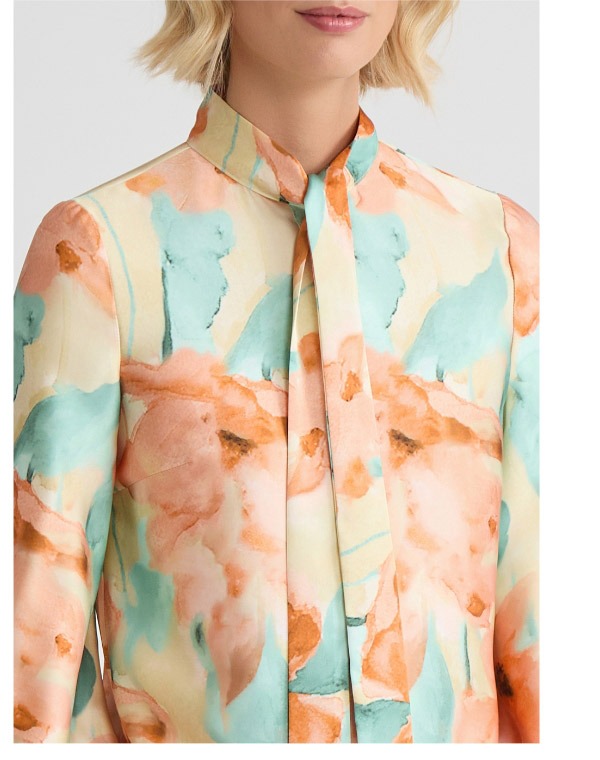 Floral Printed Crepe de Chine Blouse