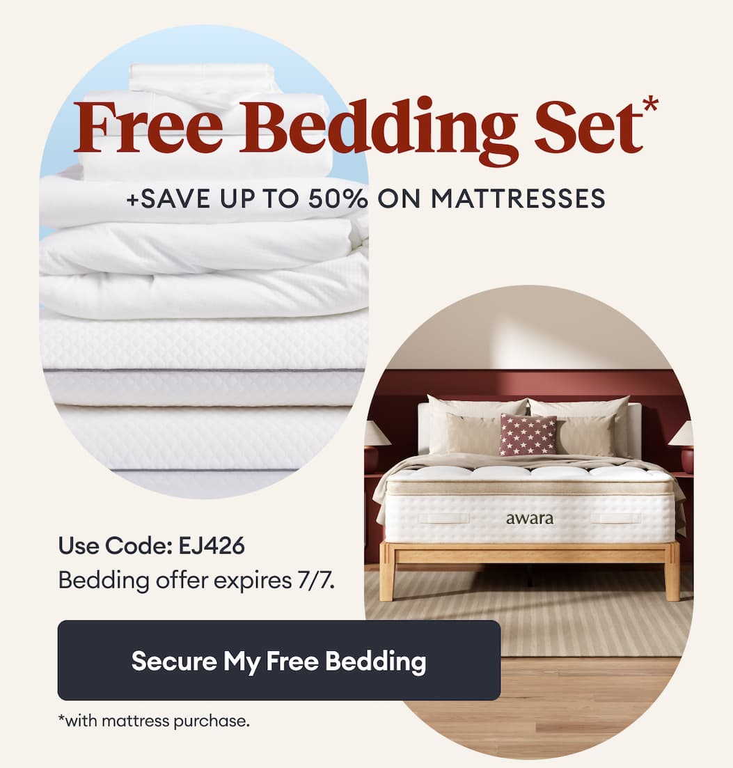 Free Luxury Bedding Set w/ Mattress Order - Use code: EJ426