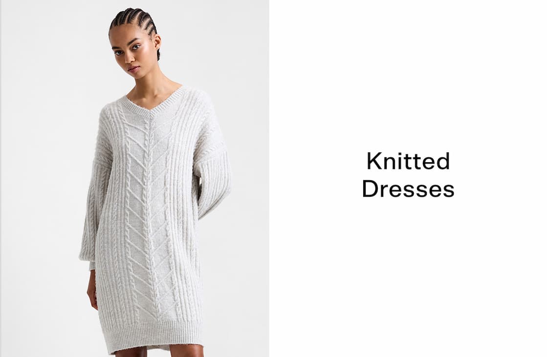 Marine Cable Knit Jumper Dress
