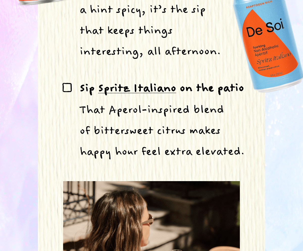 Sip Spritz Italiano on the patio | That Aperol-inspired blend of bittersweet citrus makes happy hour feel extra elevated. 