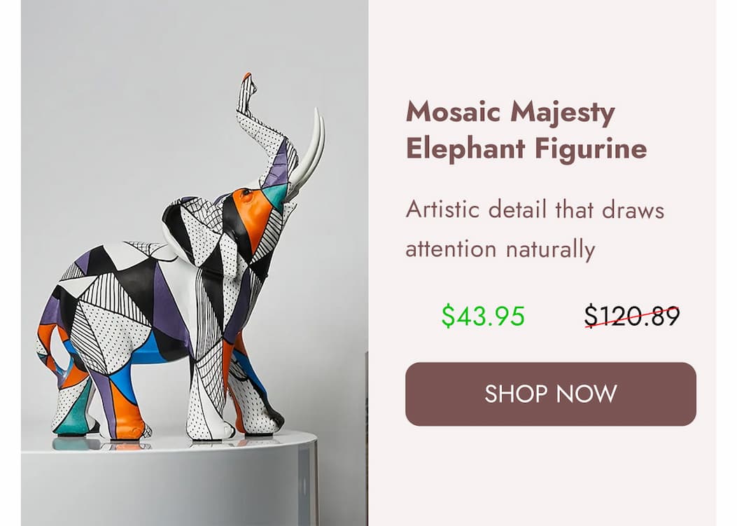 Mosaic   Majesty   Elephant   Figurine
