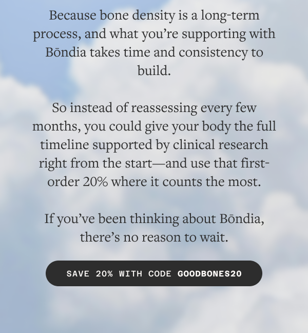 So instead of reassessing every few months, you could give your body the full timeline supported by clinical research right from the start—and use that first-order 20% where it counts the most.