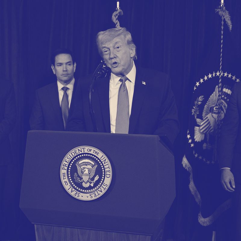 Donald Trump at a podium