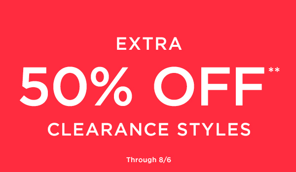 Extra 50% off clearance styles