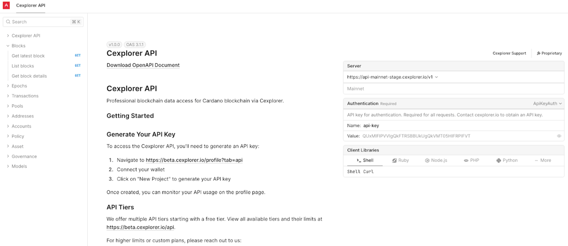 Cexplorer API