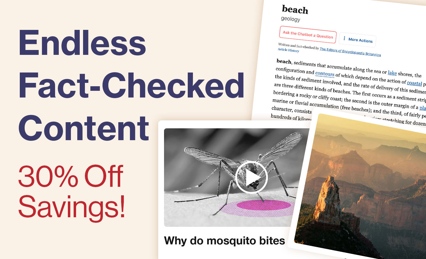 Endless fact-checked content. 30% Off Savings!