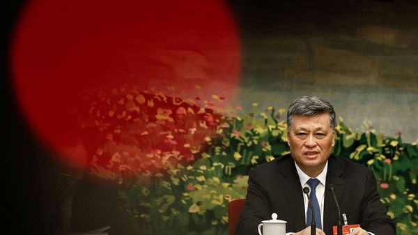 Xinjiang Party Secretary Ma Xingrui attends the Xinjiang delegation meeting during the National People's Congress (NPC) at the Great Hall of the People in Beijing, China March 7, 2025.