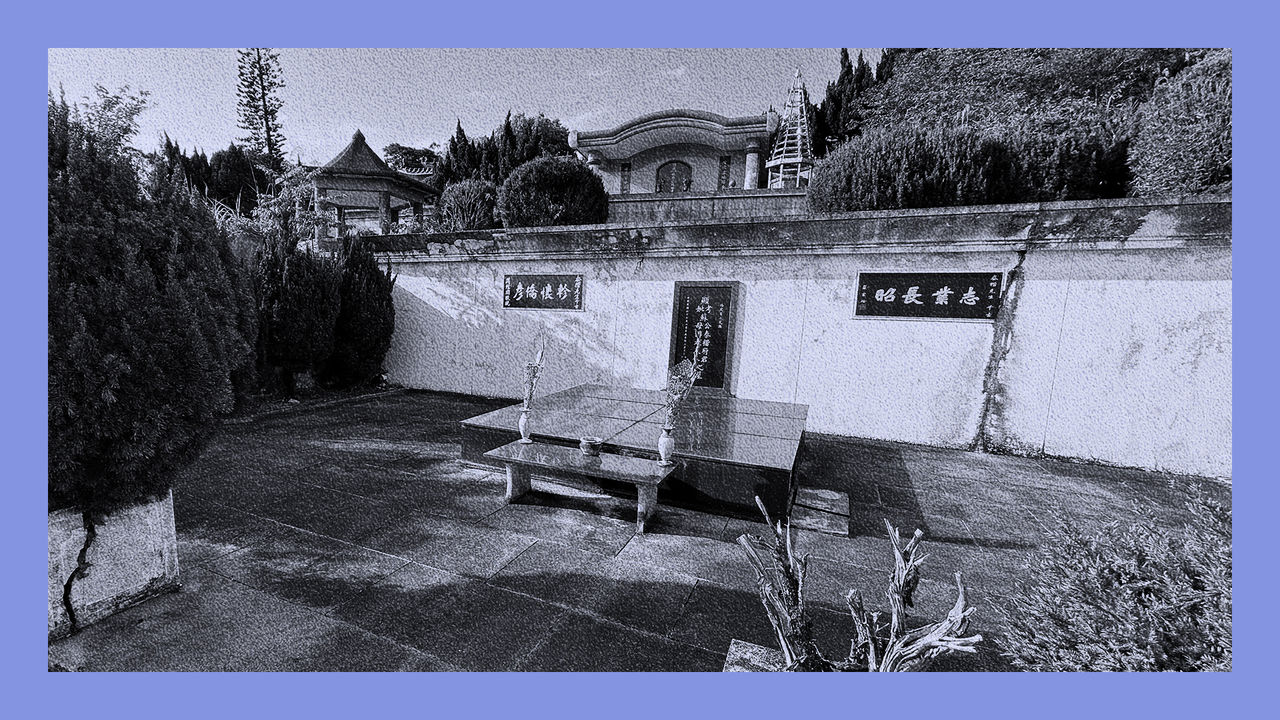 A tomb is seen whilst tomb-sweeping in Taipei, Taiwan.