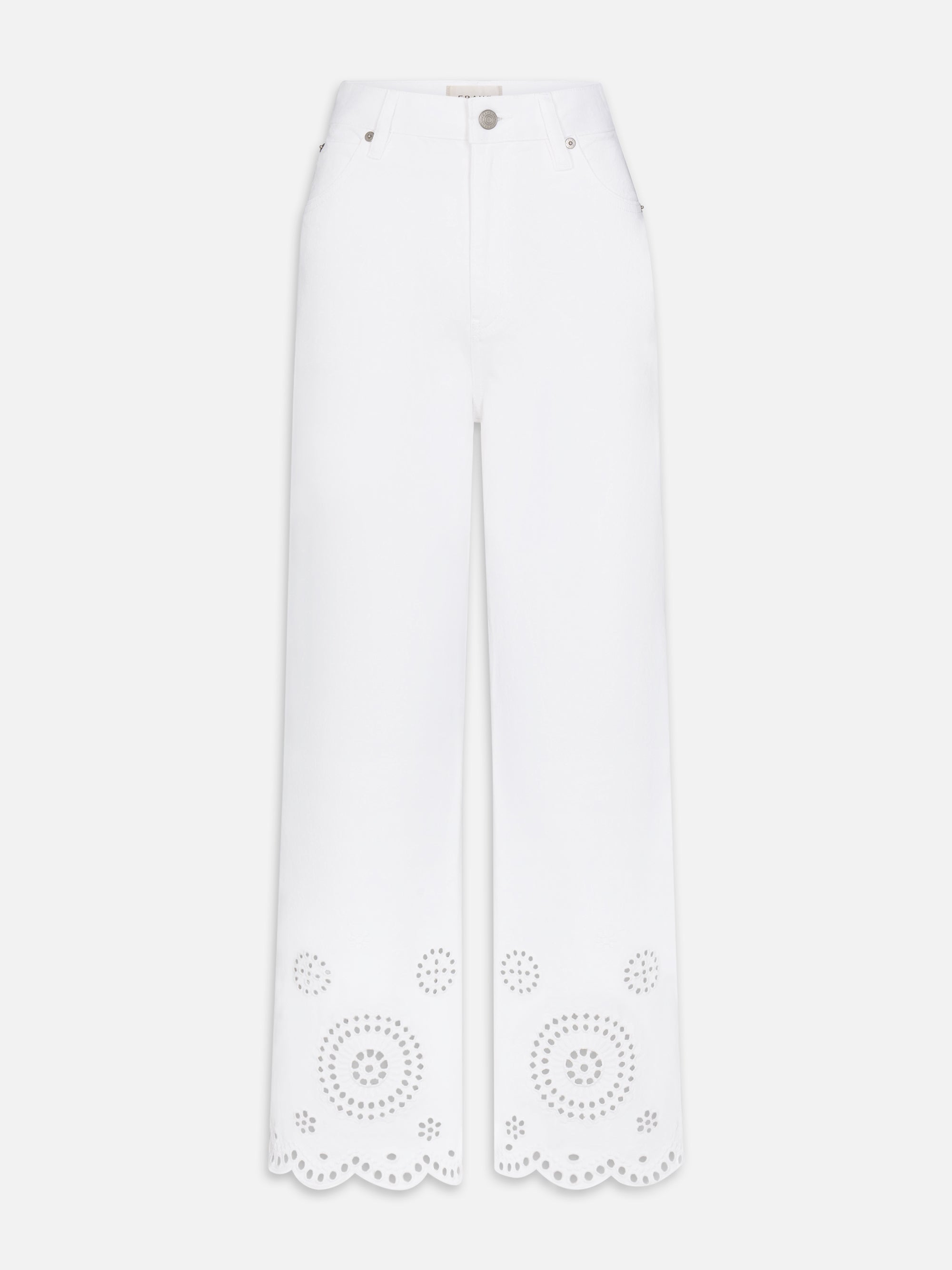 THE EYELET FLARE IN WHITE