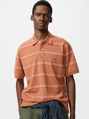DRY Pique Striped Polo Shirt | Multi